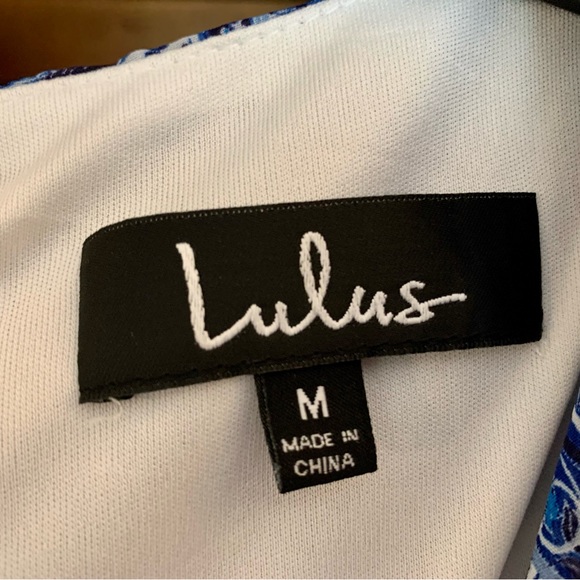 Lulu’s Blue Paisley Maxi Dress M Peekaboo Front Tie - Picture 8 of 10